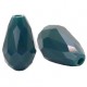 Top faceted drop shaped bead 8x11mm Dark mosaic blue